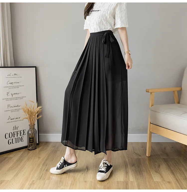 Spring Summer, Women Chiffon Trousers High Waist Pants