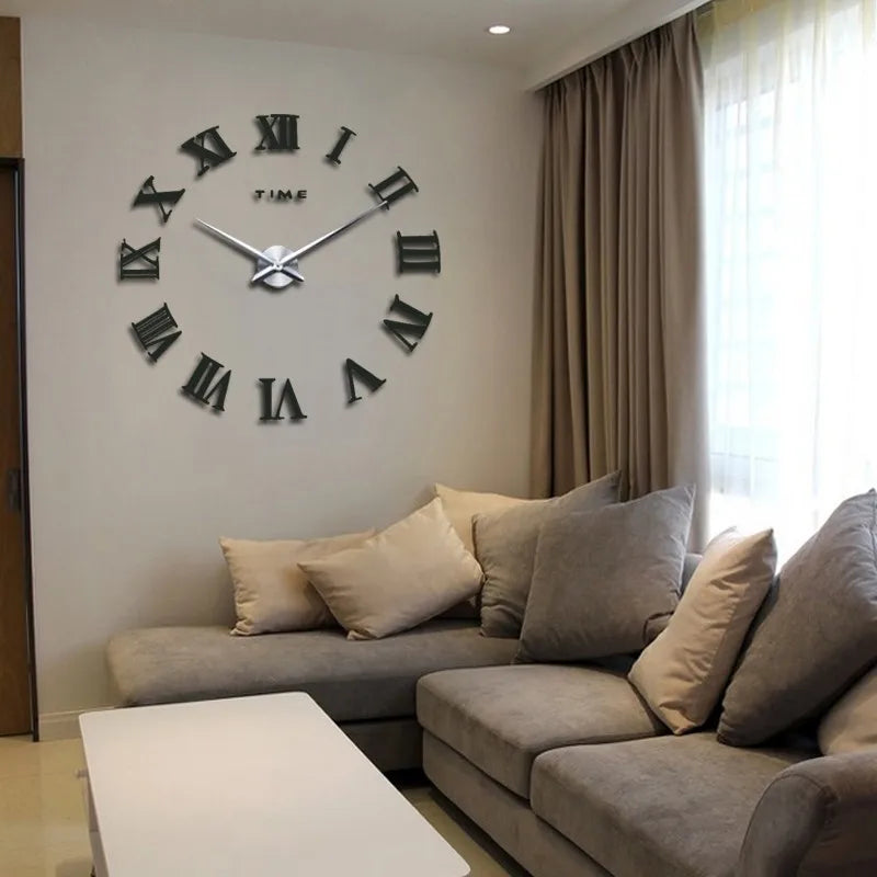 Big Acrylic Mirror Wall Clock Diy Quartz Watch Still Life Clocks Modern Home Decoration Living Room Stickers