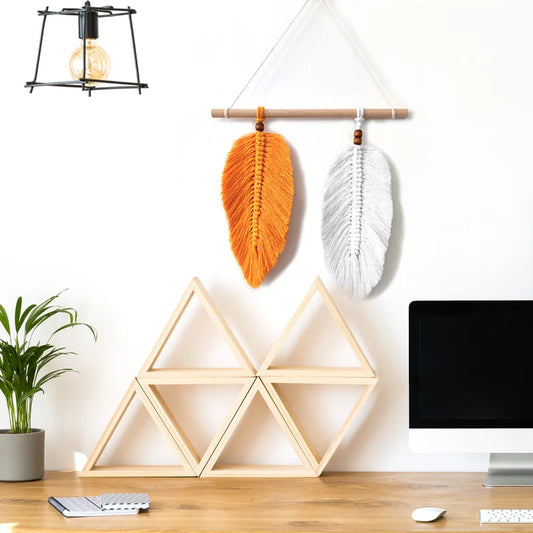 Multicolor Leaf Macrame Tapestry Wall Hanging Cotton Weaving Handmade Wall Decoration For Bedroom Decoration Home Wall Decor
