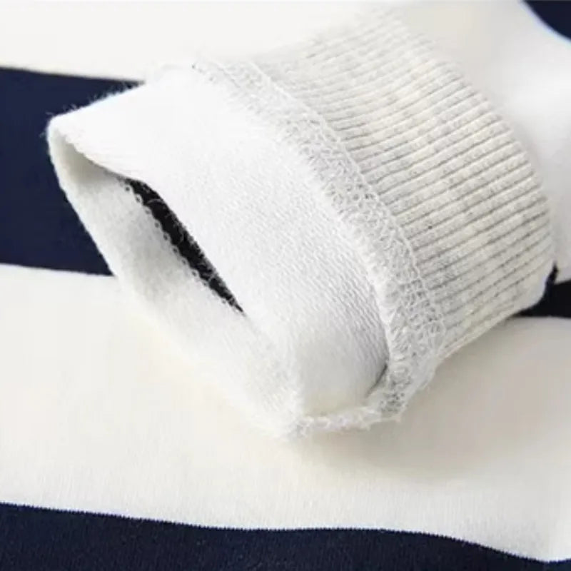 Spring Autumn Fashion 2 3 4 5 6 7 8 9 10 Years Long Sleeve Striped Print Pullover Handsome Sweatshirt For Kids Baby Boy