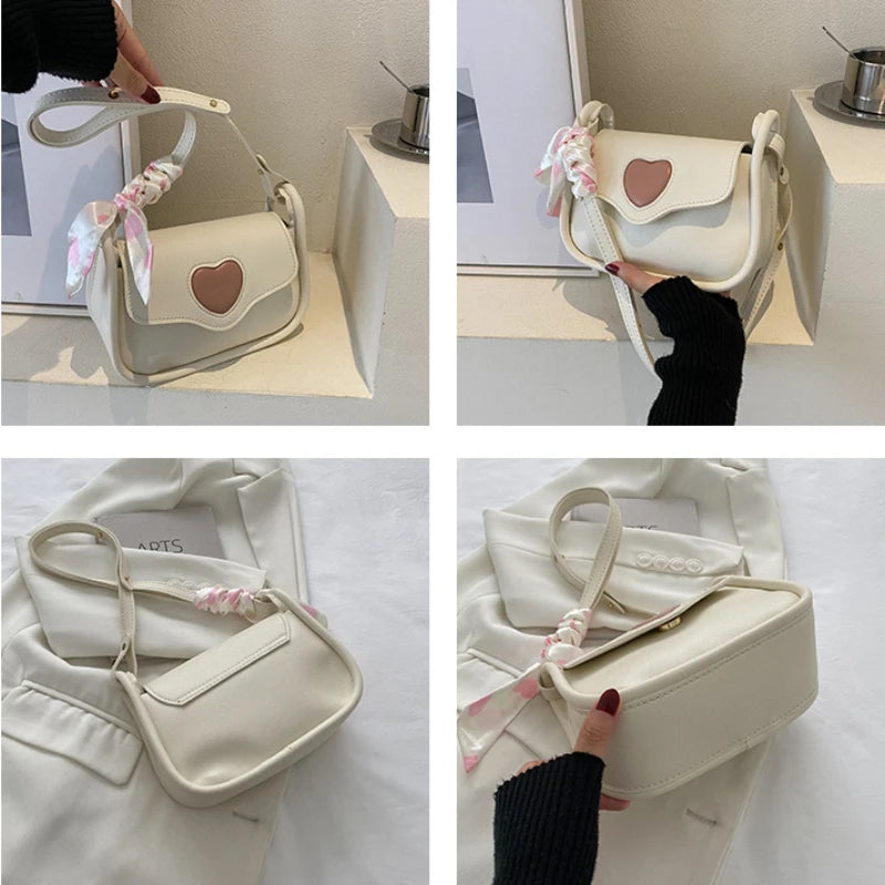 Women Fashionable Crossbody Small Square Bag Female Versatile PU Leather Phone Pouch Personality Niche Shoulder Underarm Bags