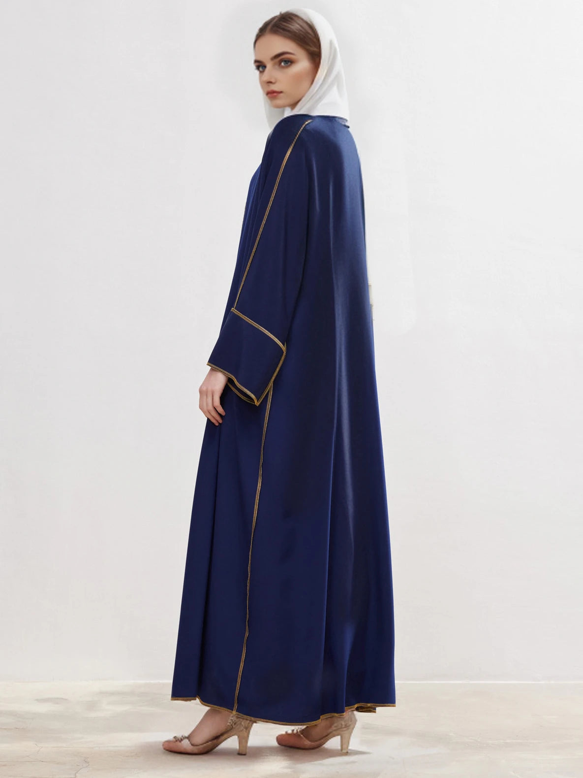 Abaya for Women Ramadan Party Dress Caftan Lace-up Islam Arab Long Robe Dress Cardigans
