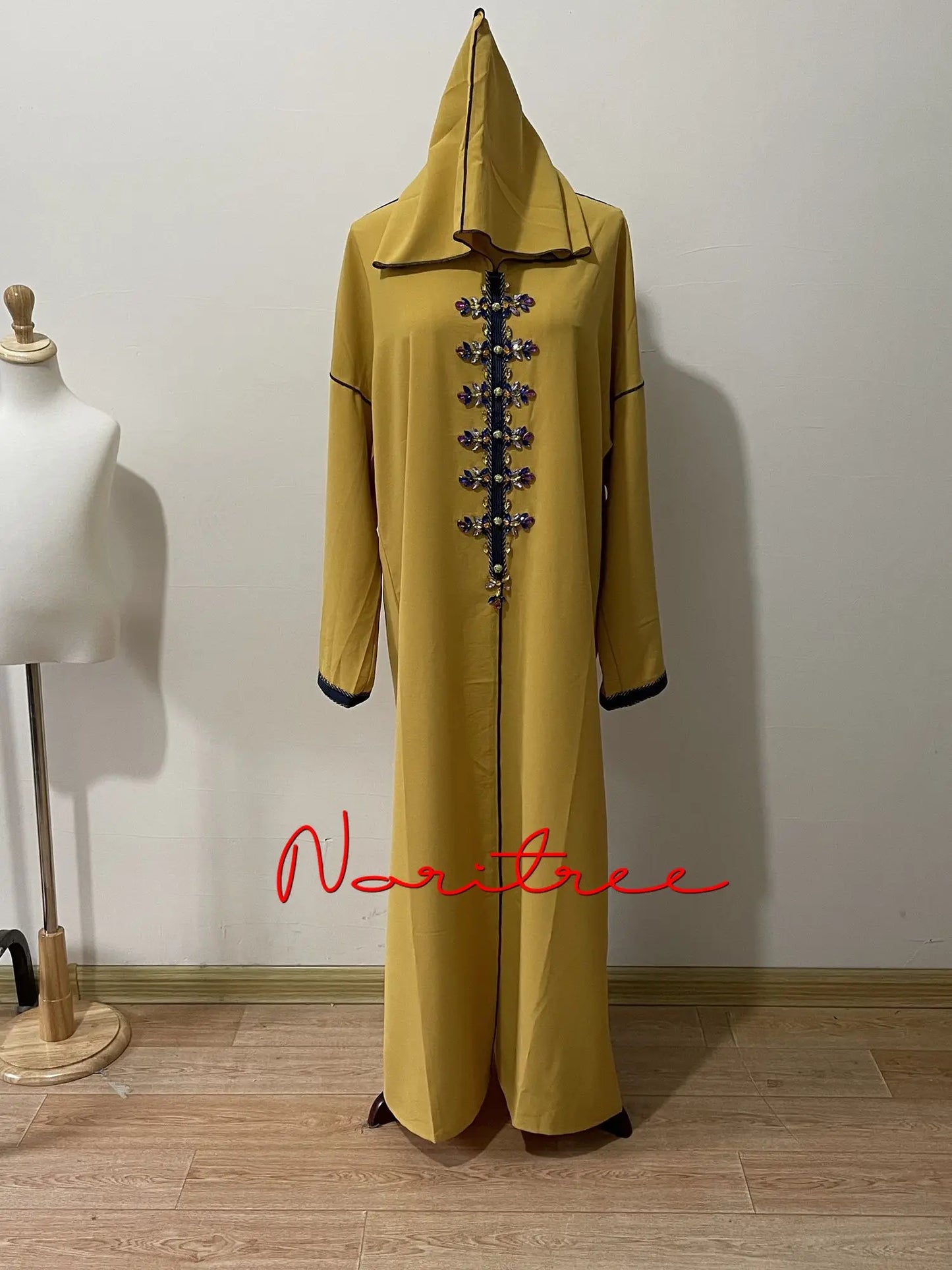 Diamond Beading Abaya Kimono Kaftan Cardigan Abayas Women Casual Robe Femme Caftan