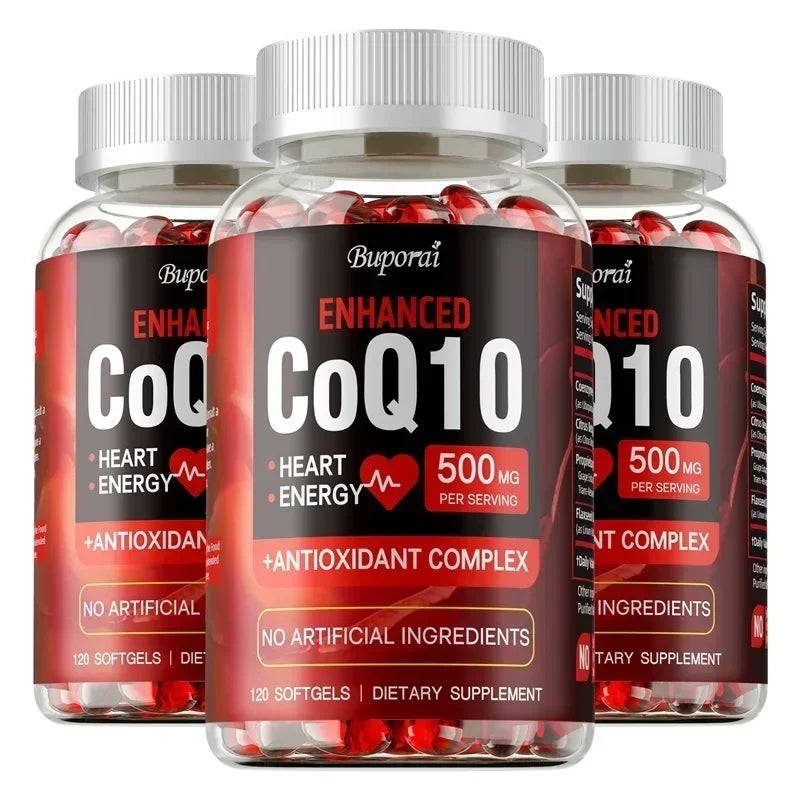 CoQ10 Supplement - Supports Heart and Cardiovascular Health, Anti-Aging, Energy Supplement, Gluten-Free, Non-GMO