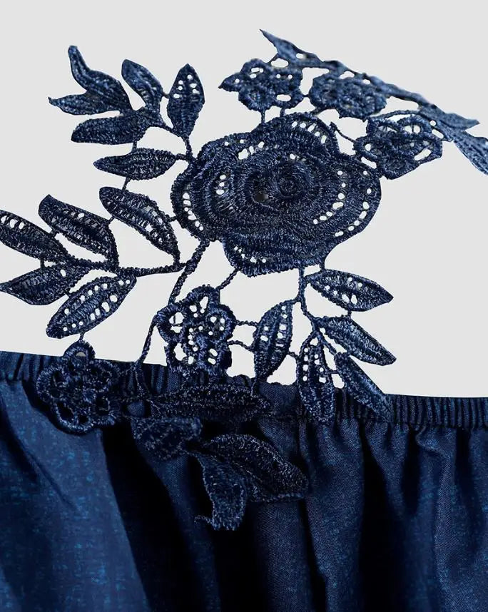 Women's Blouse Tops New Casual Plants Print Lace Patch Cold Shoulder Top Fashion Female Shirt for Women Clothing