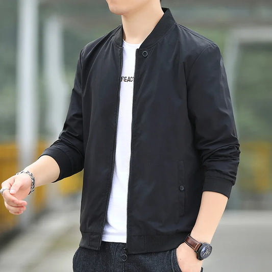 Men's Autumn Baseball Uniform Youth Stand Collar Fashion Casual Thin Jacket