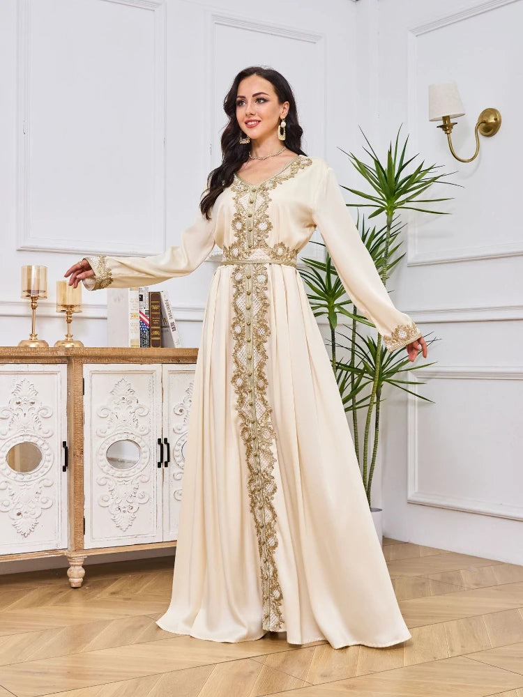 Dress for Women Abaya Muslim Long Sleeve Eid Party Abayas Ramadan Caftan Jalabiya Dresses Vestidos