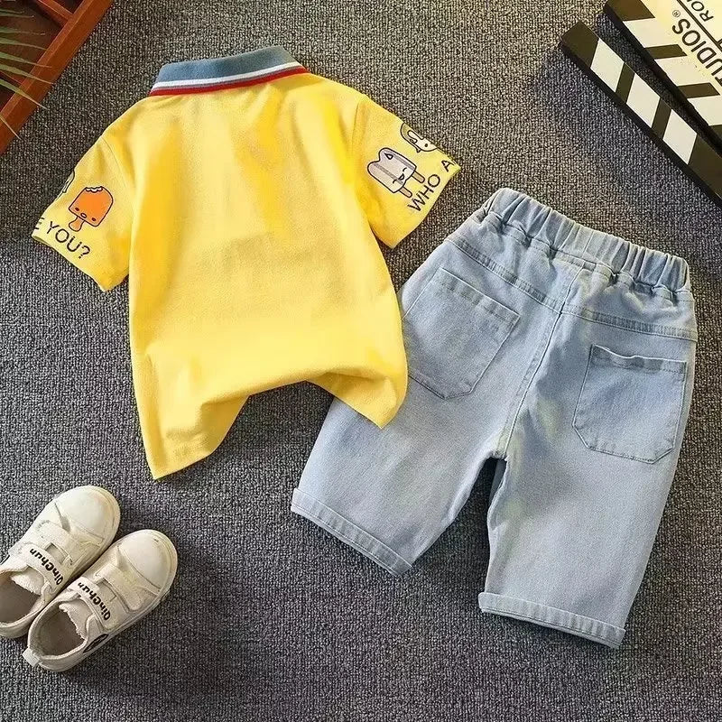 Summer Children's Boy Clothing Tracksuit for Boy Short -sleeved 3 4 5 6 7 8 9 10 11 12 13 14 15 Years Korean Boy Summer Clothes