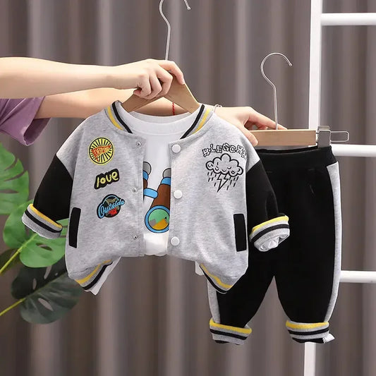New Spring Autumn Children Boys Clothes Kids Clothing Suit Jacket Coat Pants Infant Cotton Tracksuits