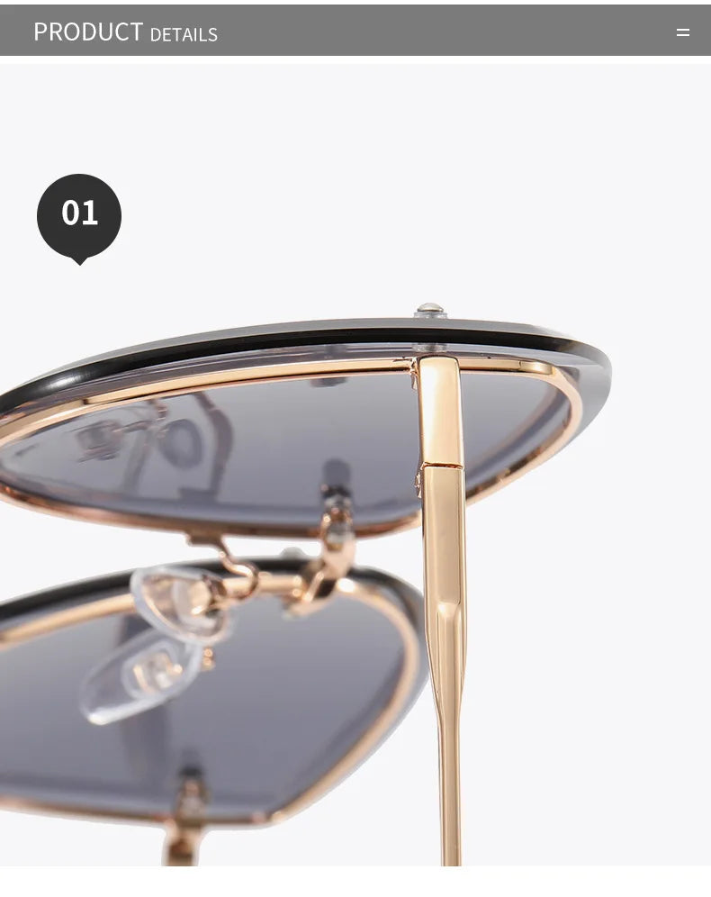 High Quality women's Oval Rimless Sunglasses Lady Metal Cay Eye Shades for Women