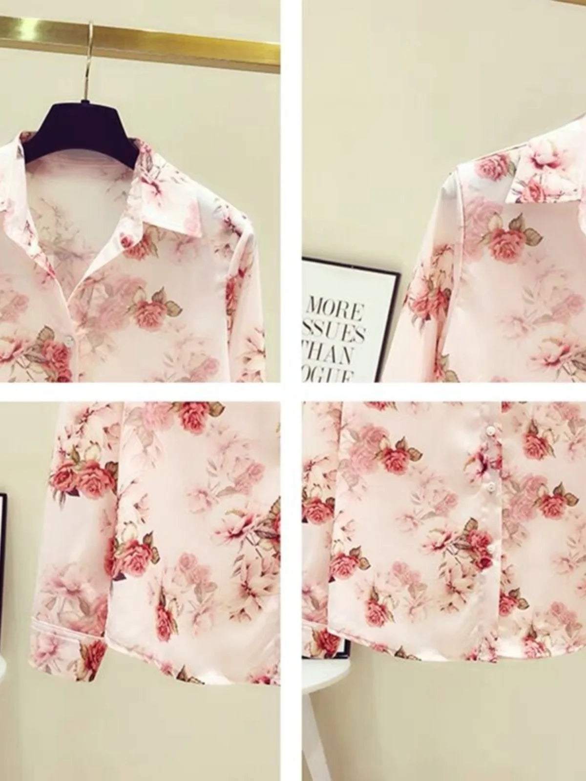 Casual Blouse Long Sleeve Elegant Print Tops Single Button Clothes Streetwear Women Ladies Shirt