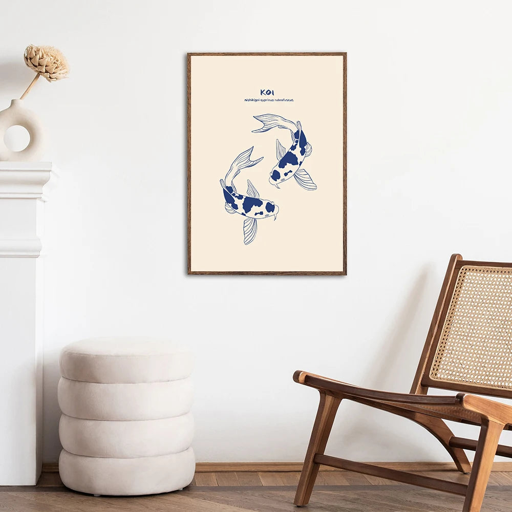 Classic Koi Fish Painting Prints Japanese Style Canvas Posters Modern Wall Art Pictures for Living Room Home Decoration Cuadros