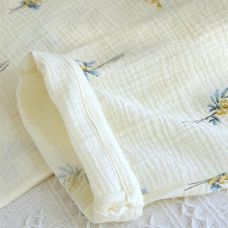 New Cotton Yarn Washed Cotton Crepe Summer Linglan Long-sleeve Suit