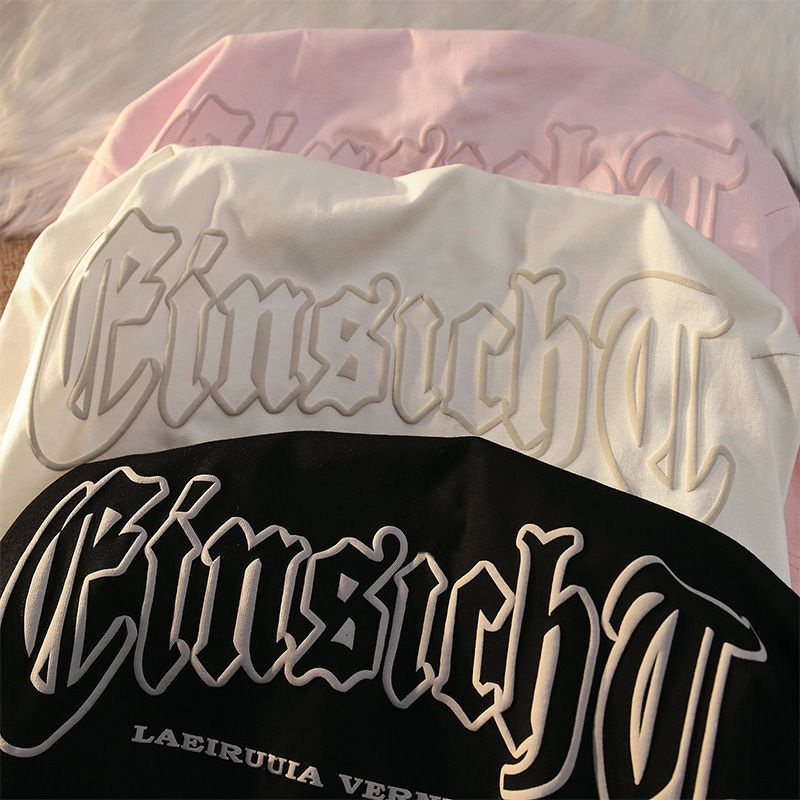 Short-sleeved T-shirt Simple Letter Print Couple Round Neck Top