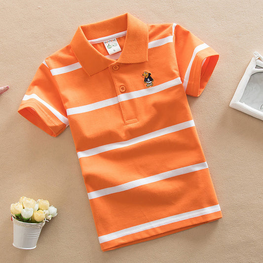 College Style Boys Polo Short Sleeve T-shirt for kids
