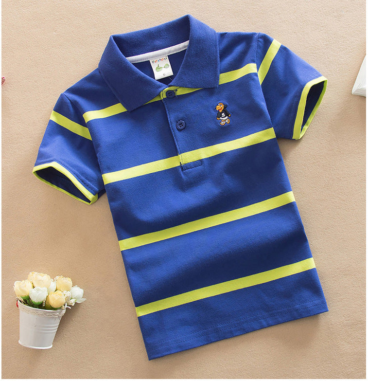 College Style Boys Polo Short Sleeve T-shirt for kids