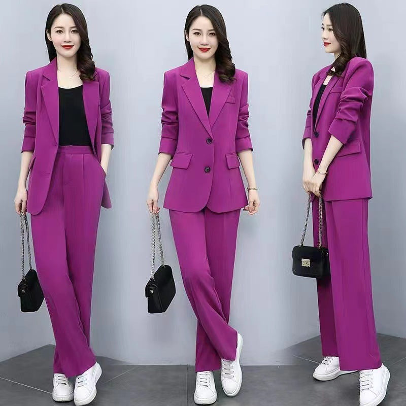 Business Suit Wide Leg Pants Two-piece Suit For Women formal