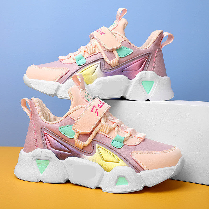 Leather Little Girls and boys  Running Shoes