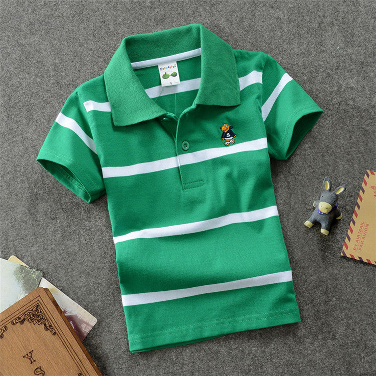 College Style Boys Polo Short Sleeve T-shirt for kids