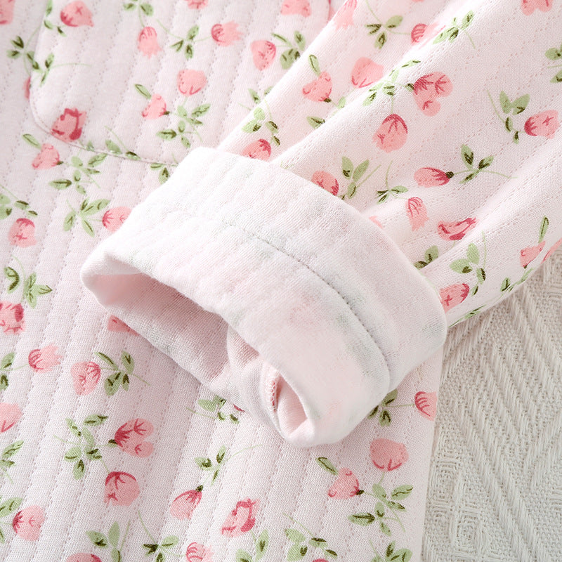 Women's Fashionable Warm Lapel Homewear Pajamas Suit