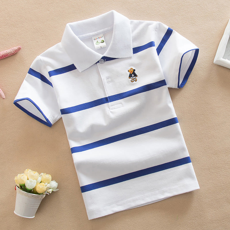College Style Boys Polo Short Sleeve T-shirt for kids