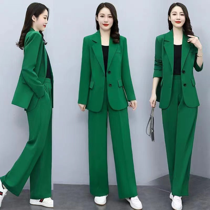 Business Suit Wide Leg Pants Two-piece Suit For Women formal