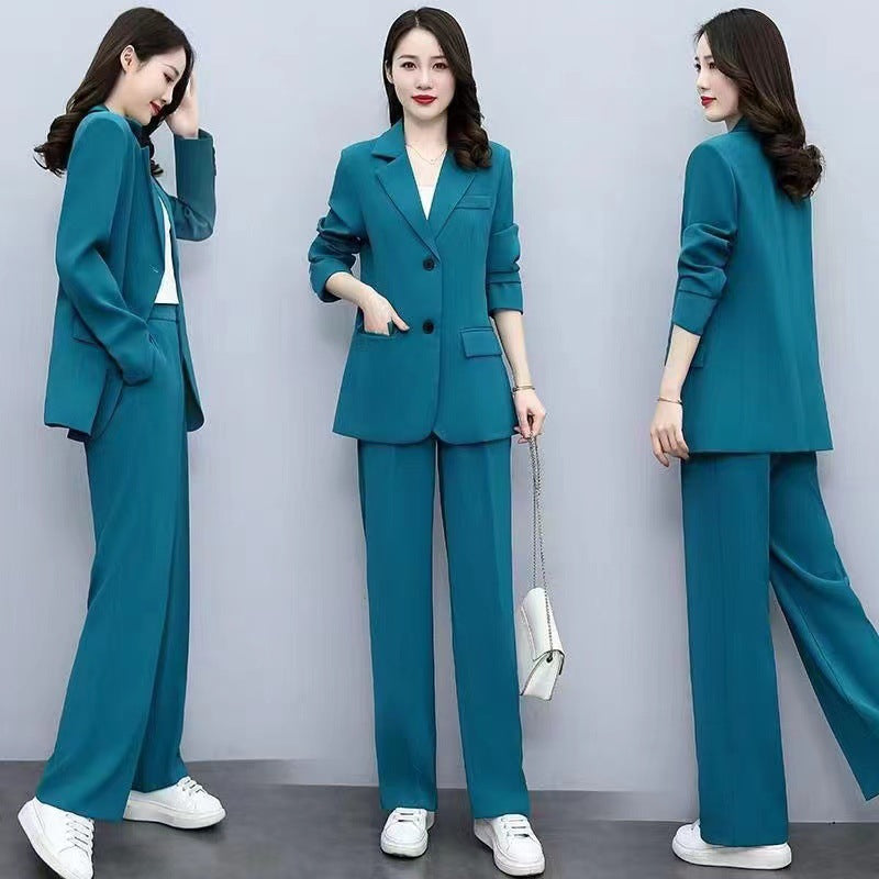 Business Suit Wide Leg Pants Two-piece Suit For Women formal