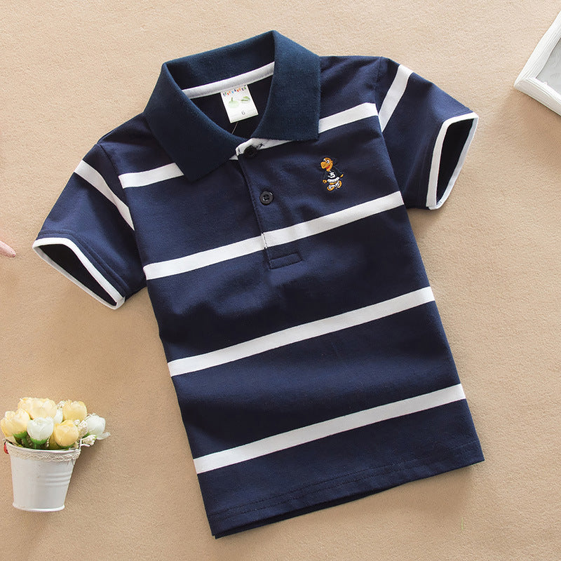 College Style Boys Polo Short Sleeve T-shirt for kids