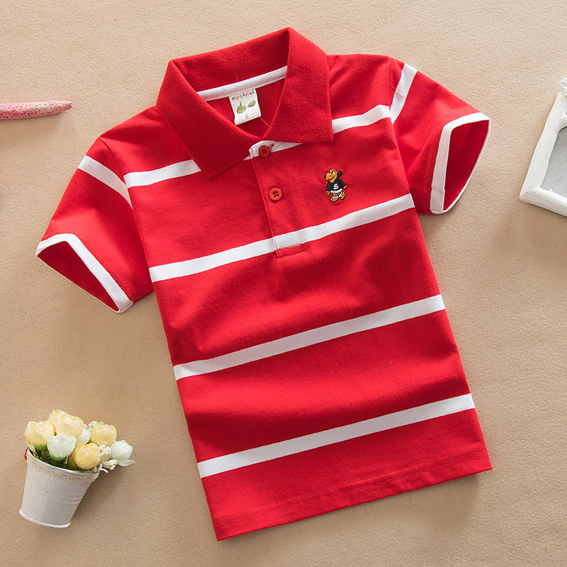 College Style Boys Polo Short Sleeve T-shirt for kids