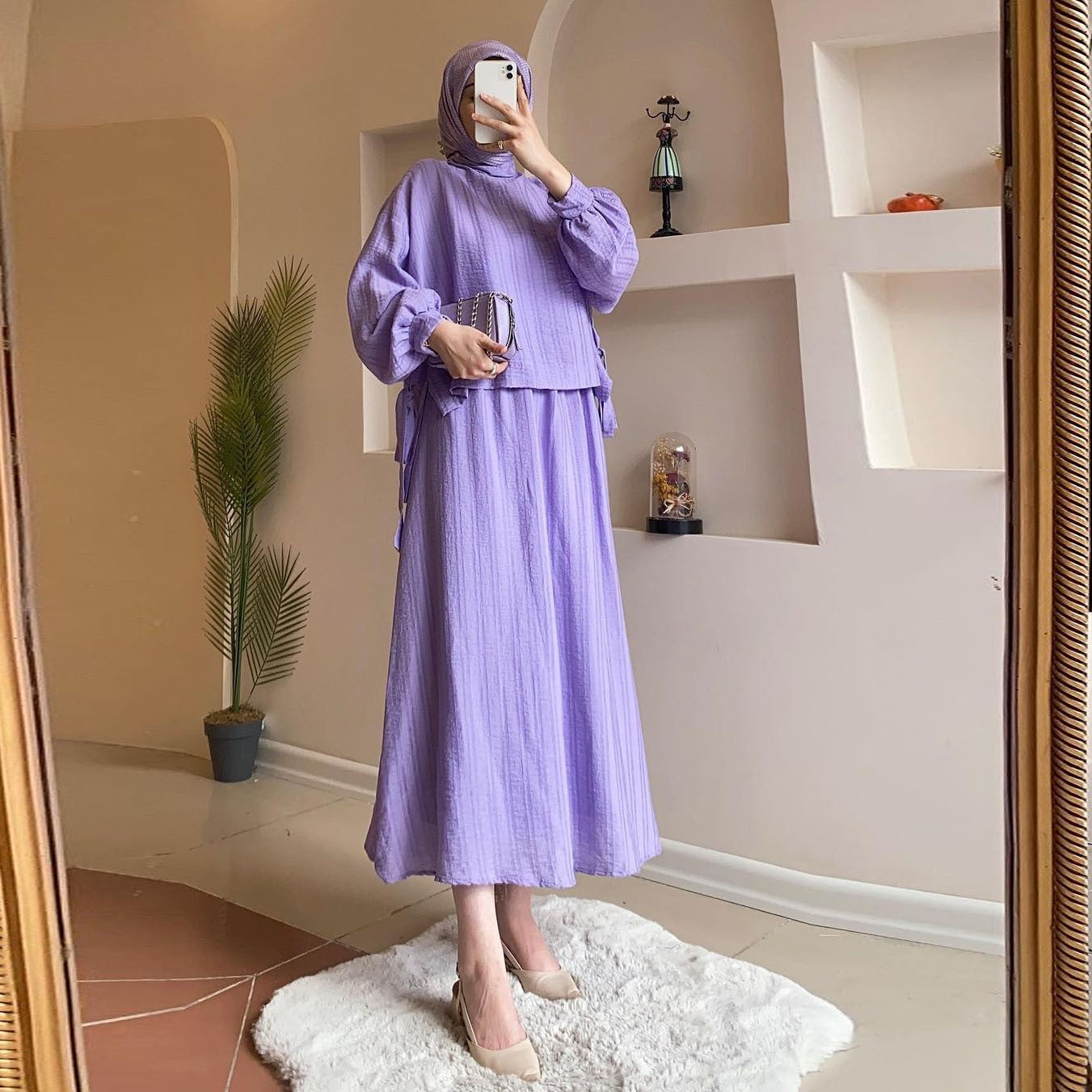 Fashion Long Sleeve Shirt Skirt Two-piece Suit