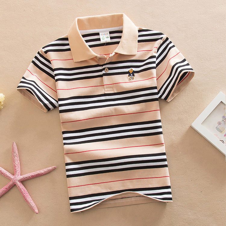College Style Boys Polo Short Sleeve T-shirt for kids