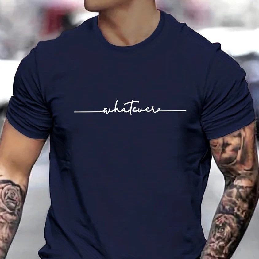 Plus Size Men's  Printed Casual Round Neck T-shirt