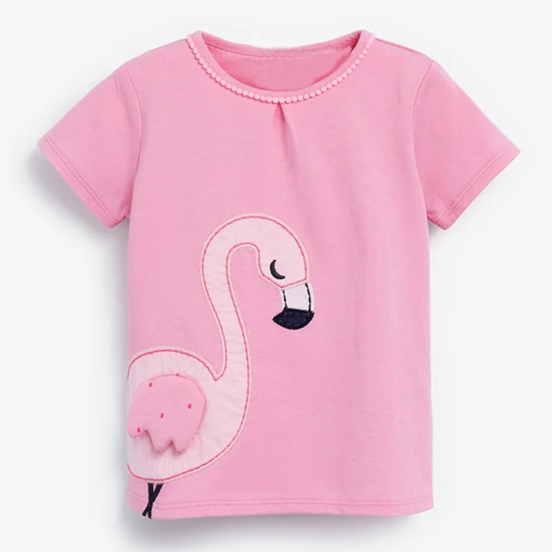 Summer Quality 100% Combed Cotton Children's Clothing Girls Floral t shirts Casual Tee Kids Tops T-Shirt Baby Girl Clothes kids girls  toddlers