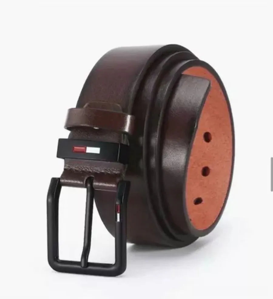 Men's PU Leather Alloy Pin Square Buckle Belt BusinessLeisure Belts Fashion Black Coffee Brown WaistBelts for Men