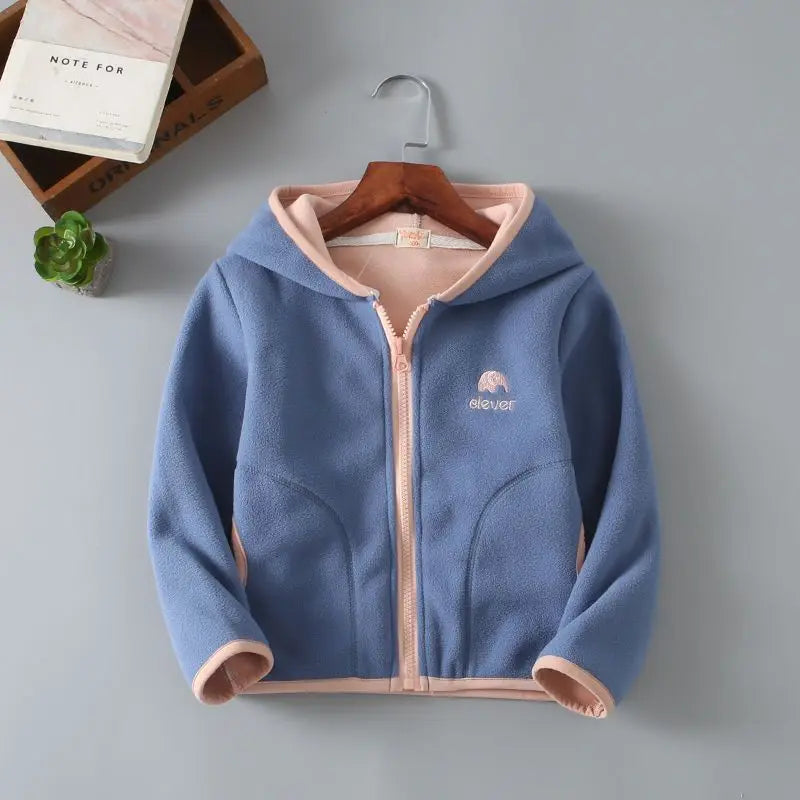 Kids Girls Jacket Coats Autumn Winter Soft Polar Fleece Hoodies Jacket Boys Coat Warm Children Outwear Teenagers
