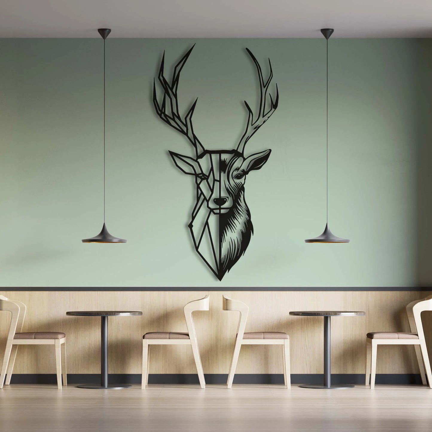 Deer Head Wall Art Animal Figurine Living Room Wall Decor Sculpture Home Interior Decoration Modern Nordic Art Craft Gifts