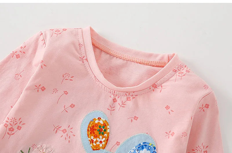 100% Cotton Children Clothing Underwear T-shirts Girls Cute Kids Tee Autumn Spring Blouse Casual Baby Girl Clothes kids girls  toddlers