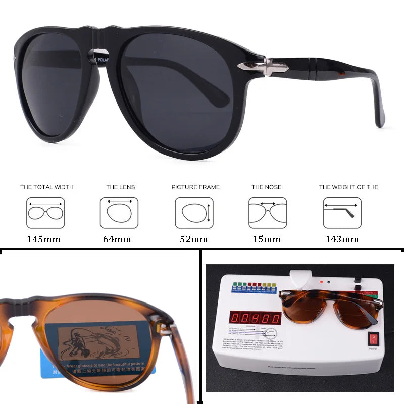 Classic Vintage Pilot Steve Style Polarized Sunglasses  Driving Brand Design Sun Glasses