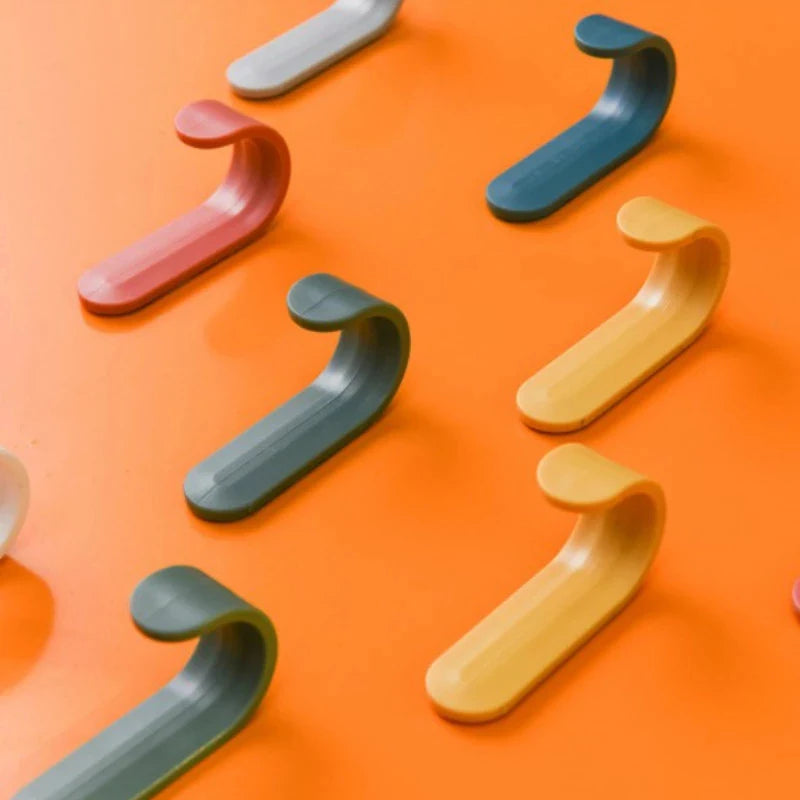 Towel Hook Plastic Door Hanger Self Adhesive Wall Hanger Hat Racks Key Hanger Wall Organizer Home Decor Key Holder