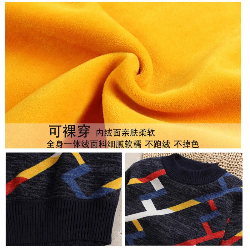 Teens Sweater Knitwear Clothes Winter Fleece Boys Long Sleeve Cardigan Knitted Tops Outfits 4 5 6 7 8 9 10 11 12 13 14 Years
