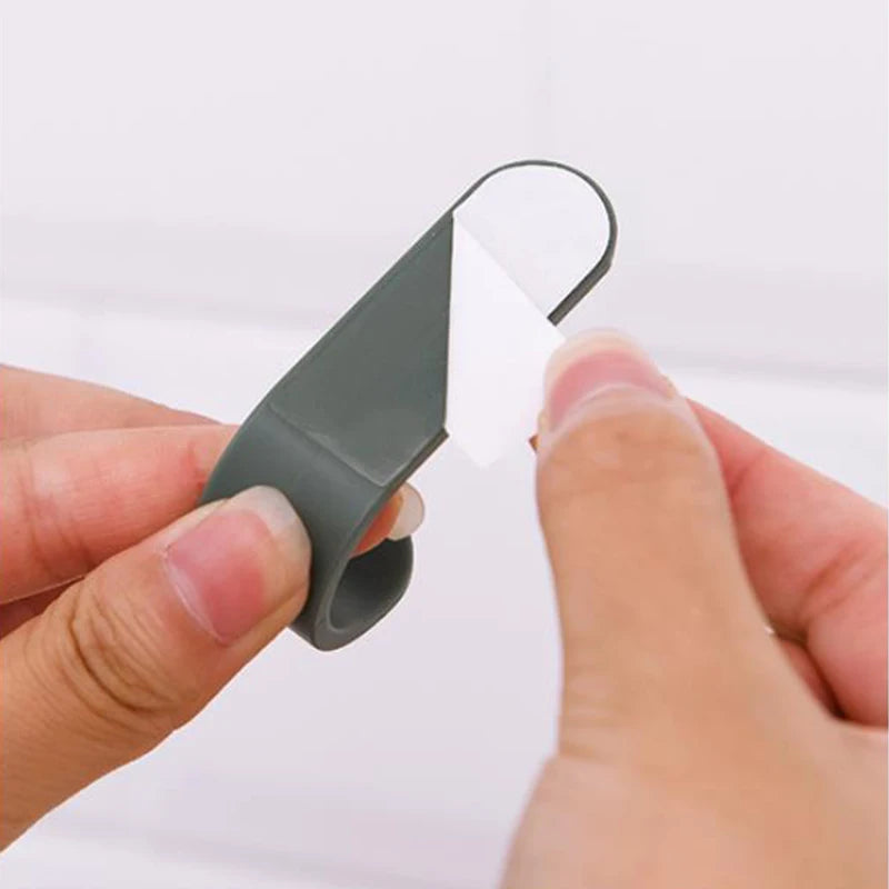 Towel Hook Plastic Door Hanger Self Adhesive Wall Hanger Hat Racks Key Hanger Wall Organizer Home Decor Key Holder