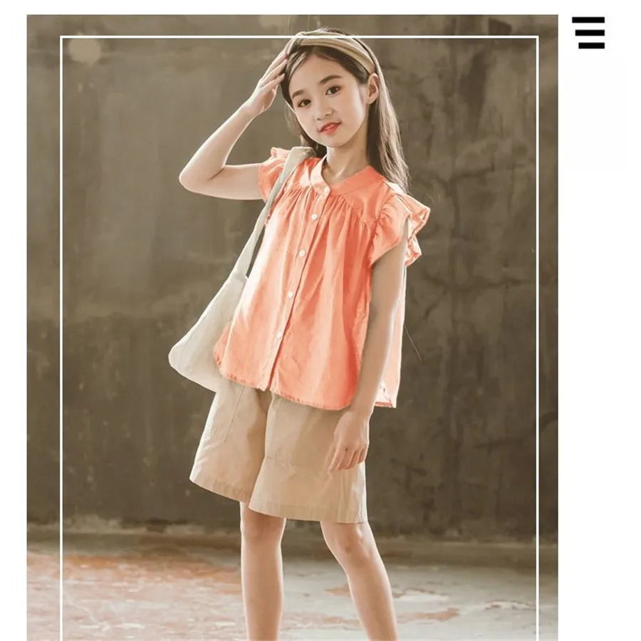 Girls Clothes Set Summer top + Short Pants 2 PCS Children Clothing For Girls Teen Kids Girls Clothes 8 10 12  Year