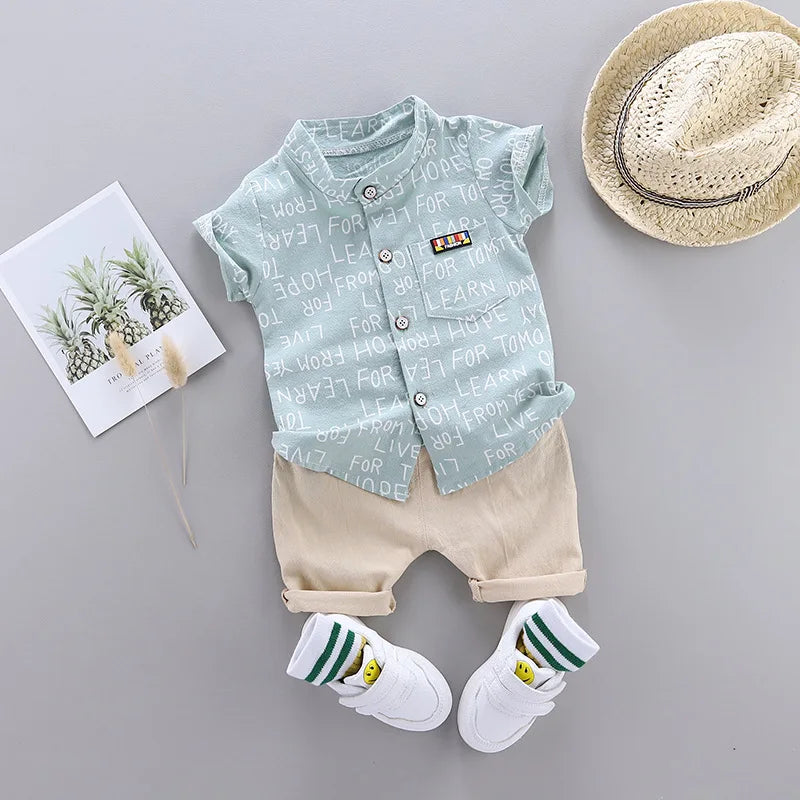 Baby Boy Summer Clothes Shirt Suit Outfits 2PCS Fashion Toddler Set Children Infant Boys Clothing 1 2 3 4 Years