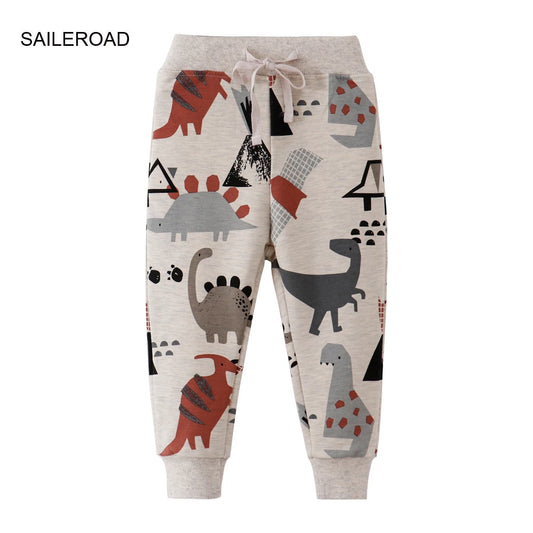 New Spring Dinosaur Pants for Boy Kids Little Boys Pants Trousers Casual Sweaterpants Warm Sports Pants