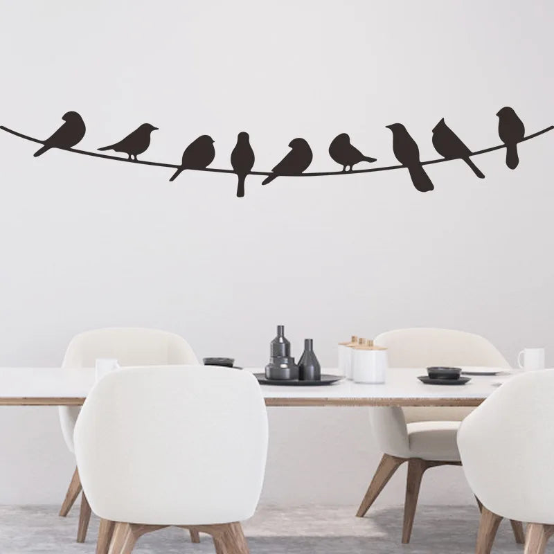 Bird on The Wire Creative Wall Sticker Modern Home Decor Bedroom Living Room Sofa Backdrop Wall Decals Boy Girl Room Decoration