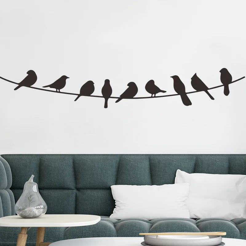 Bird on The Wire Creative Wall Sticker Modern Home Decor Bedroom Living Room Sofa Backdrop Wall Decals Boy Girl Room Decoration