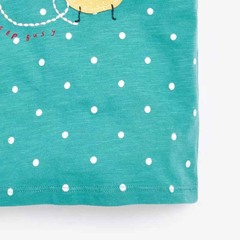 Little maven  Cotton T-shirt Short Sleeves Summer Clothes with Little Bees Lovely for Baby Girls Kids 2 to 7 year