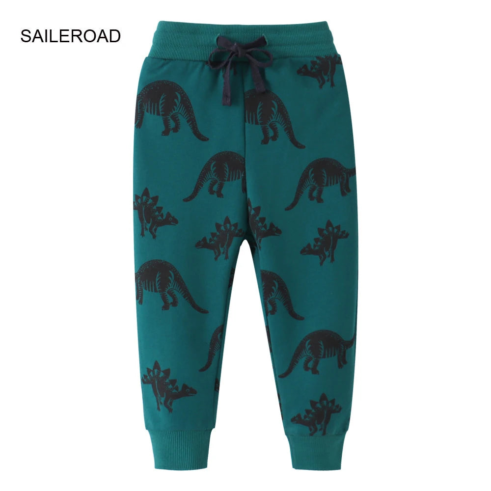 New Spring Dinosaur Pants for Boy Kids Little Boys Pants Trousers Casual Sweaterpants Warm Sports Pants