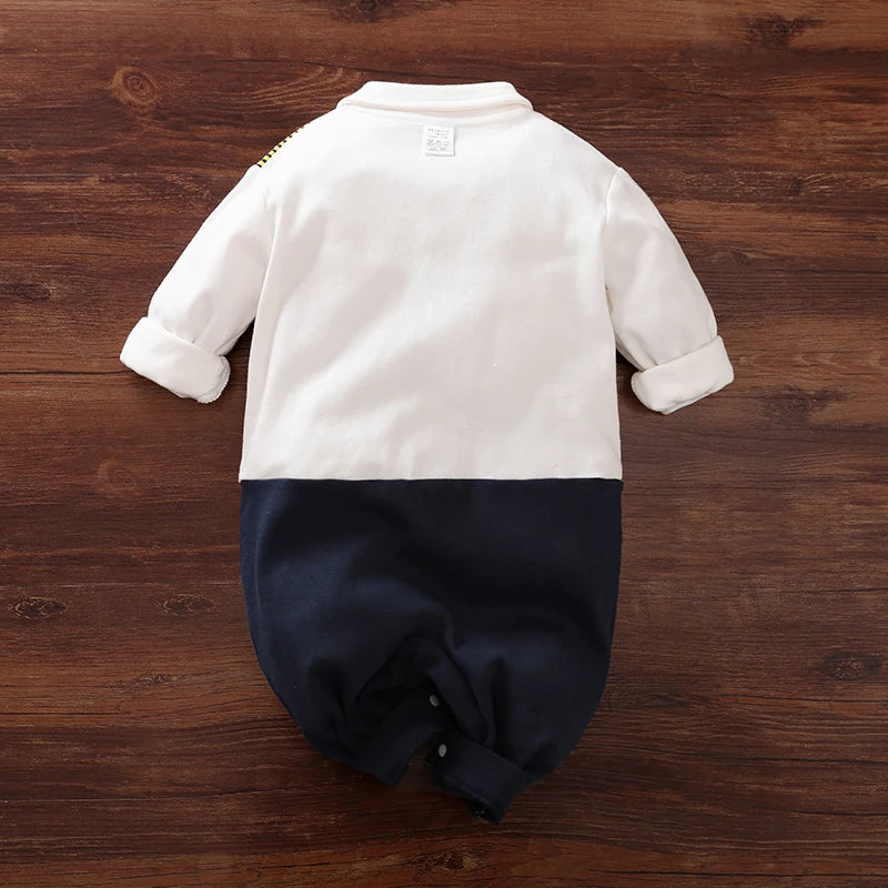 Cotton Newborn Baby pilot clothes plane Rompers New born Boy Romper Onesie Infant Outfit Costume Babygrow Captain Overalls