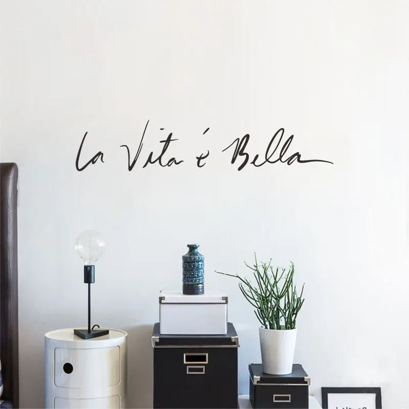 Italian French Byword Phrase Art Vinyl Wall Stickers For Office Room Study Bedroom Home Decoration Sticker Mural Wall Decal Décor